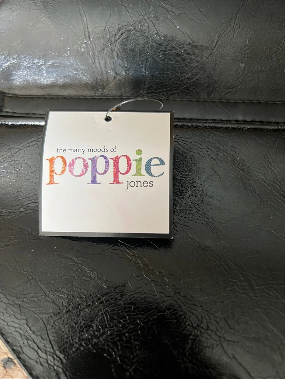 Poppie Jones Black and Beige Snake-Print Envelope Clutch